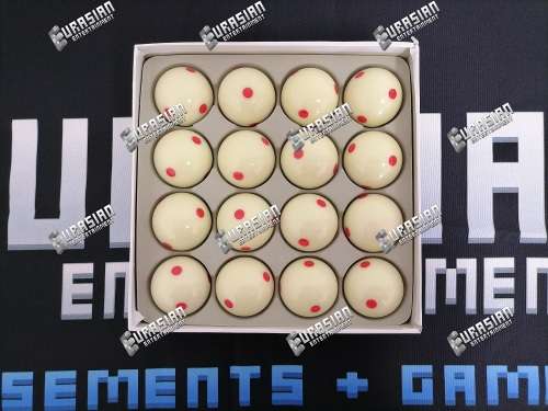 White ball with red dots