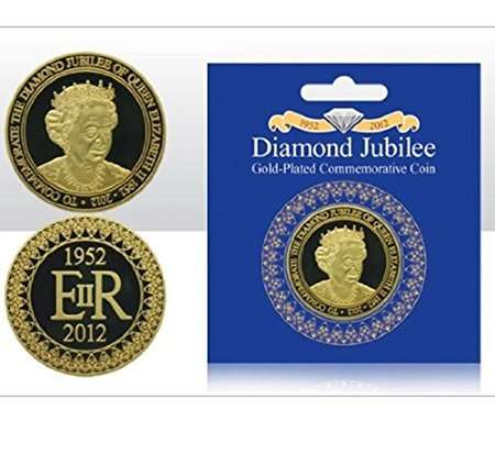 Queen Elizabeth II Diamond Jubilee gold plated commemorative coin