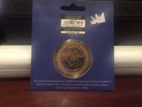 Queen Elizabeth II Diamond Jubilee gold plated commemorative coin