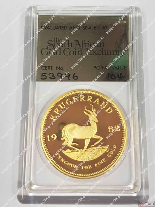 *#* 1982 Proof Krugerrand 1 Ounce in SAGCE capsule *#*