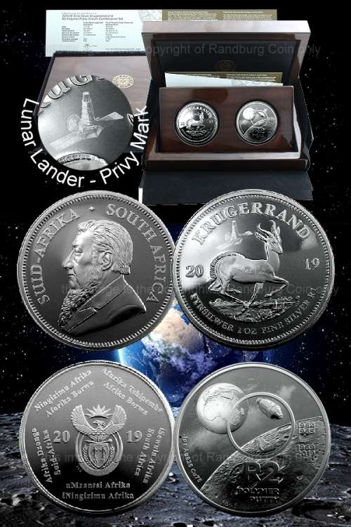 *#* 2019 Silver Proof R1 Krugerrand and Sterling Silver R2 Polymer Putty Combo Privy mark Set *#*