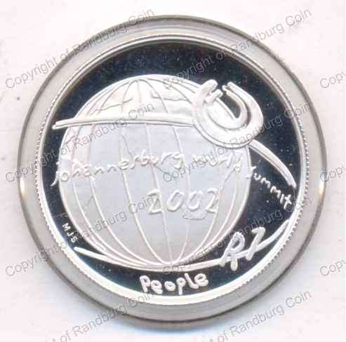 *#* 2002 SA Silver R1 Proof Summit Mintage 1 413 - coin ONLY *#*
