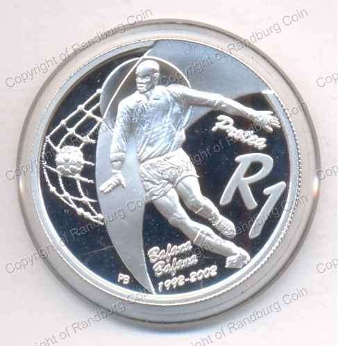 *#* 2002 SA Silver R1 Proof Soccer Mintage 1 250 - Coin ONLY *#*