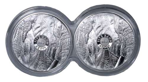 *#* Promo - 2021 Double Capsule 1oz Fine Silver Proof R5 Big Five Series II Elephant Coin Set *#*