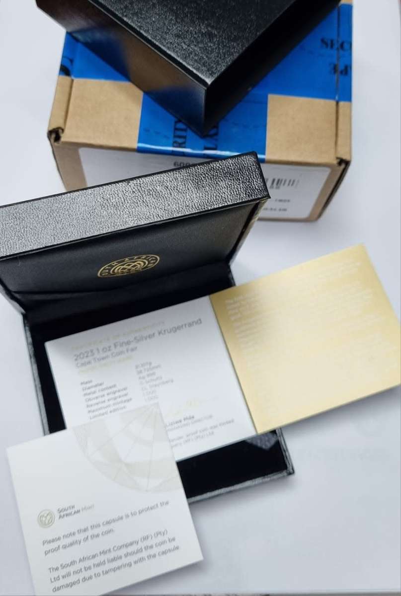 *#*2023 Fine Silver 1oz PF70 Krugerrand Cape Town Coin Fair/Table Mountain MM with Box and cert *#*