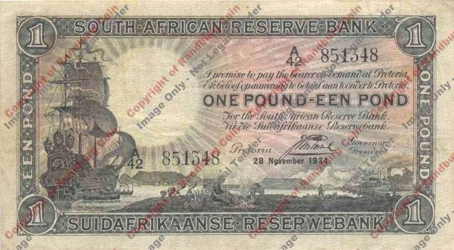 *#* J Postmus Early Date 1st issue One Pound - VF/VF+ - Eng/Afr *#*