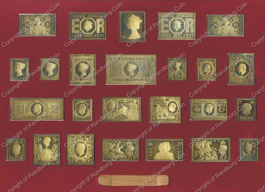*#* Stamps of Royalty - Queens Silver Jubilee Gold Plated STG Silver Set *#*
