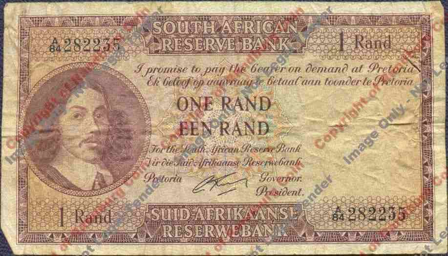 *#* G RISSIK - 1st Issue - 1 Rand Eng/Afr - F - see description *#*