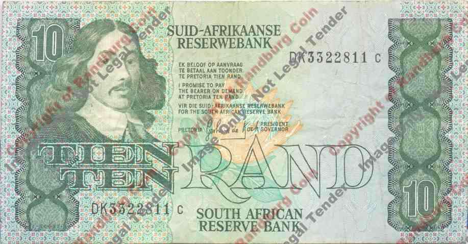 *#* GPC De Kock 3rd Issue - Ten Rand Note 1985 - VF *#*