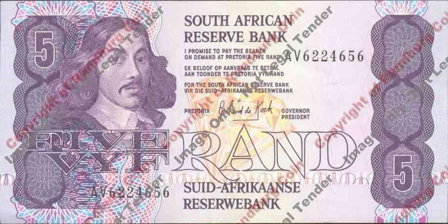 *#* GPC De Kock 3rd Issue - Five Rand 1989 Note VF+/EF *#*