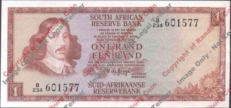 *#* TW de JONGH - 2nd Issue - 1 Rand - Eng/Afr - EF *#*