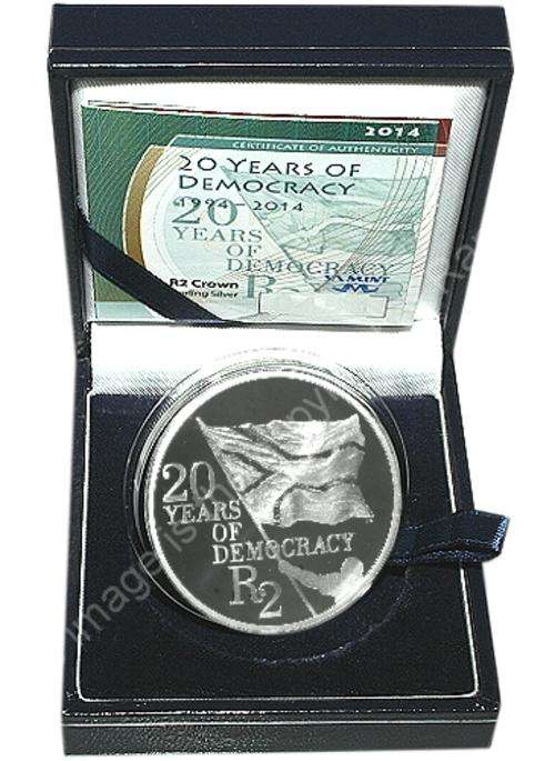 *#* 2014 R2 Silver Proof 20Yrs of Democracy South Africa *#*