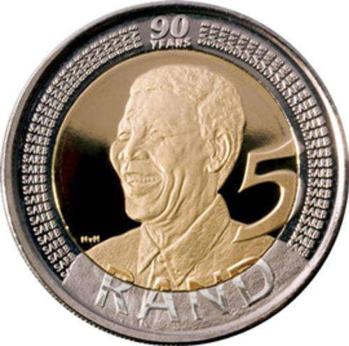 2008 Nelson Mandela 90th Birthday UNC R5 coin