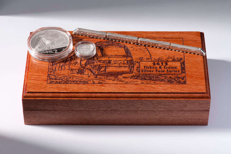 2012 S.A. Mint Silver Crown (R2) & Tickey (2 1/2c) Train Series Combination Set - Gautrain