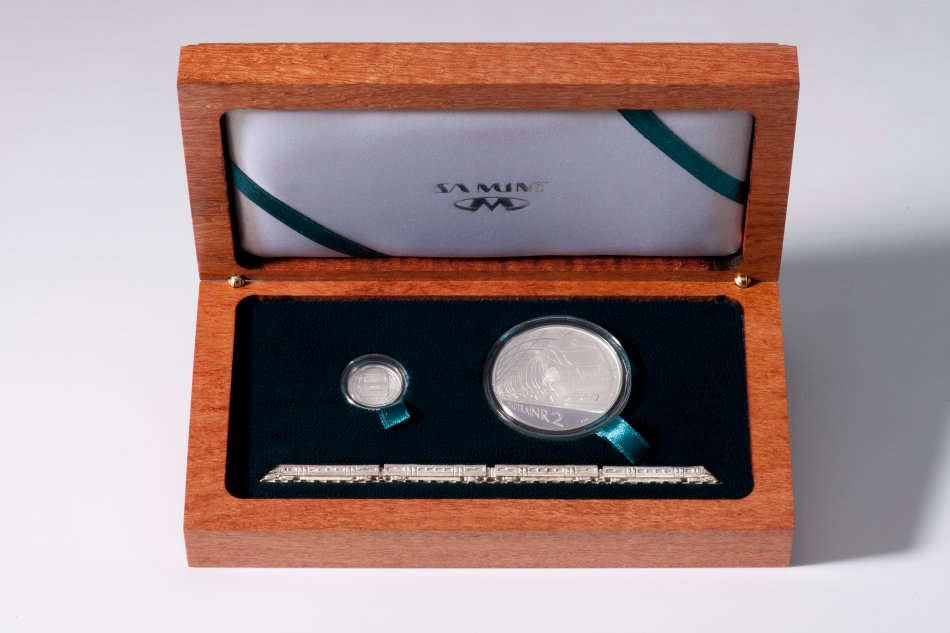 2012 S.A. Mint Silver Crown (R2) & Tickey (2 1/2c) Train Series Combination Set - Gautrain