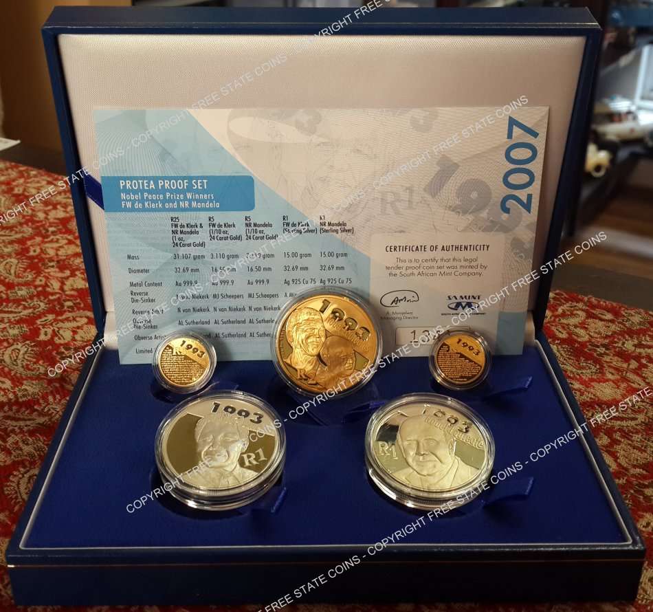2007 Protea Series Proof Set - Mandela de Klerk (MDK)