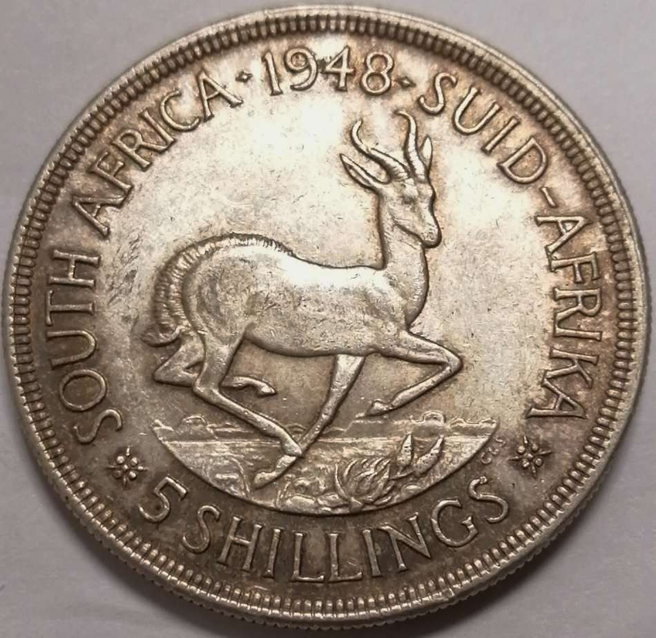 1948 Union of South Africa Five Shilling (5/-)