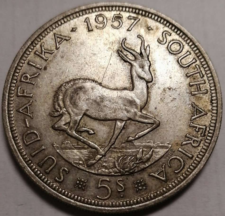 1957 Union of South Africa Five Shilling (5/-)
