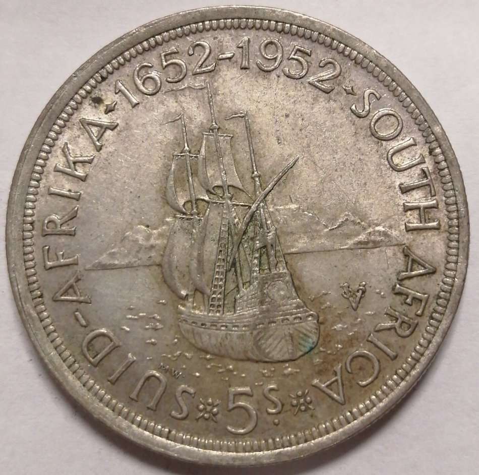 1952 Union of South Africa Five Shilling (5/-)