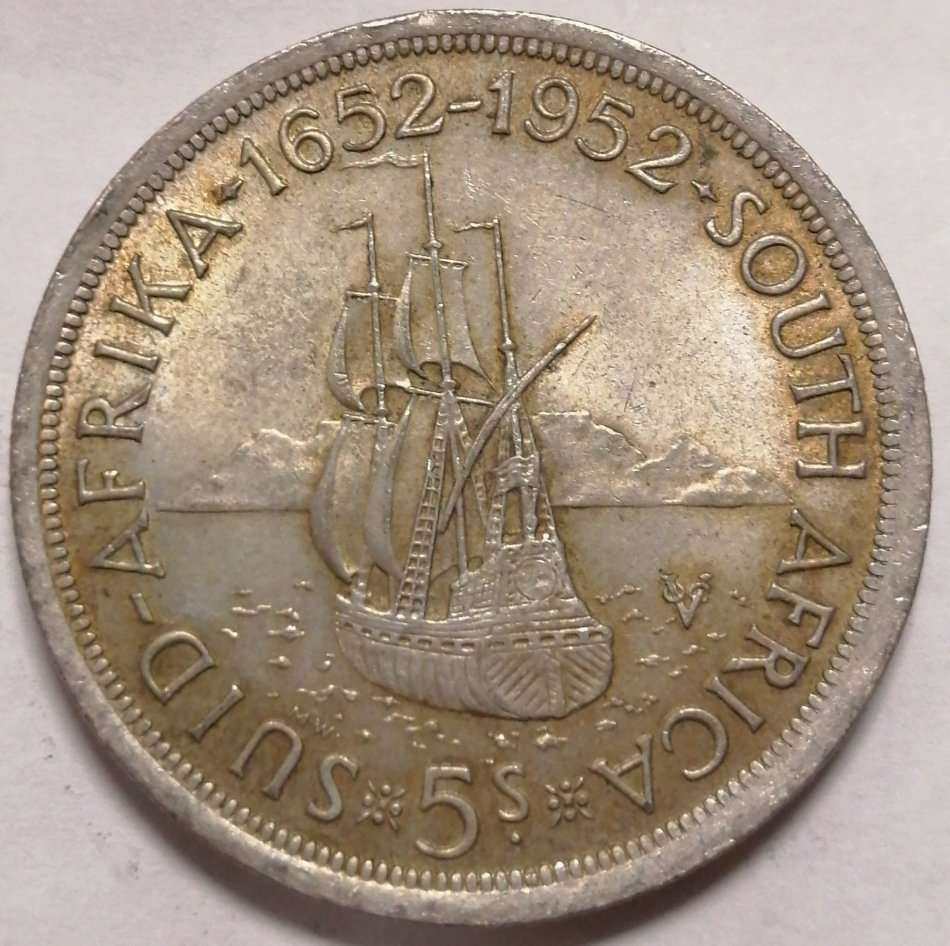 1952 Union of South Africa Five Shilling (5/-)