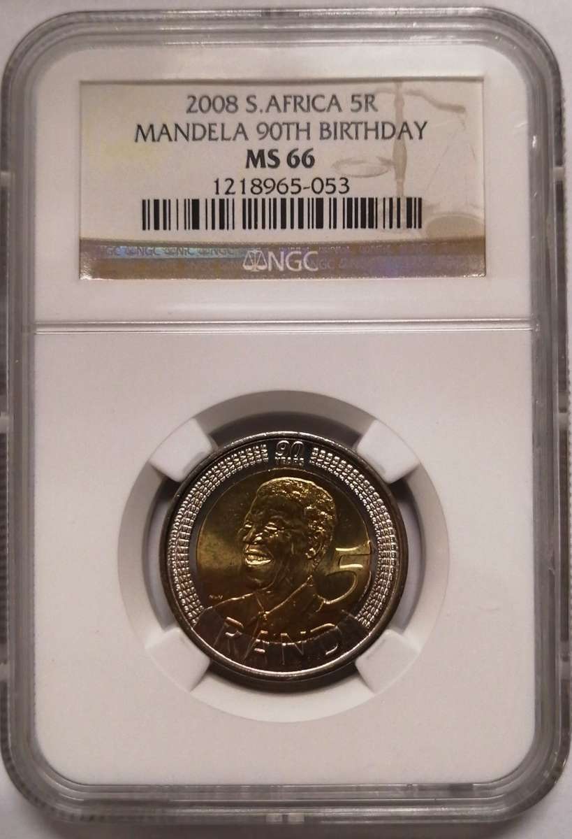 2008 Nelson Mandela 90th Birthday NGC Graded R5 MS66