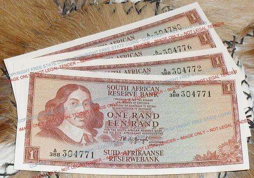 1967 T.W. de Jongh 1st Issue R1 * Batch of 10 notes In Sequence * (VF to EF)