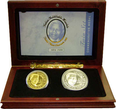 Nelson Mandela Long Walk To Freedom Twin Set : 1oz Gold & 1oz Silver : Mintage 5000 Worldwide