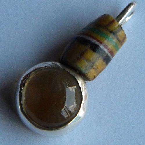 Stunning!! Natural Citrine with West African Bead ~ 7grm  925 Sterling Silver Pendant ~ NR!!!