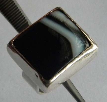 17grm STUNNING!!!! Natural Onyx 925 Silver Ring~ NR!!