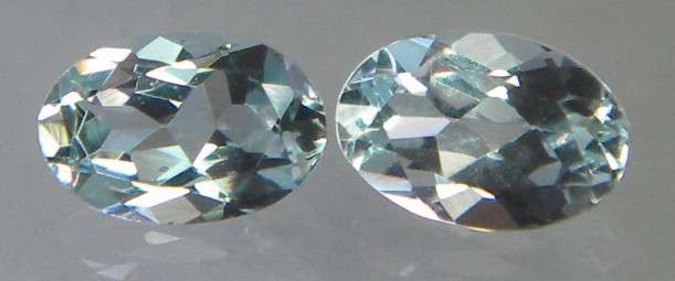 Stunning!! 0.83 twct. Natural Sky Blue Aquamarine Pair ~ NR!!