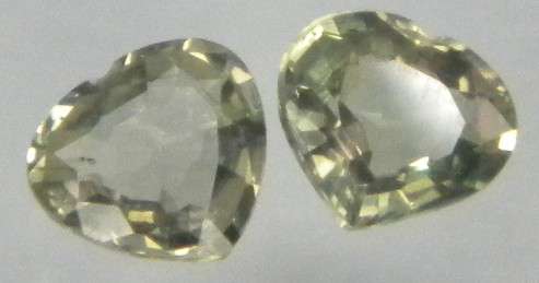 Stunning!! 0.39 twct. Natural Heart shaped Green Sapphire Pair ~ NR!!