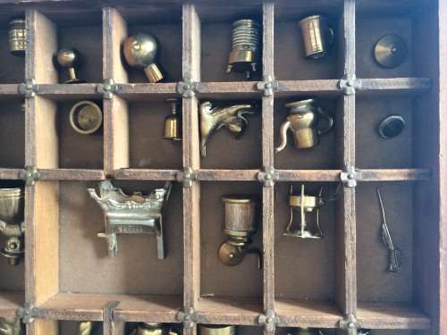 Printers Tray with Brass ornaments