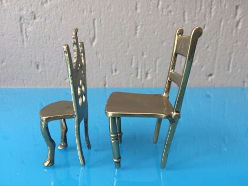 Brass Miniature Chairs x2