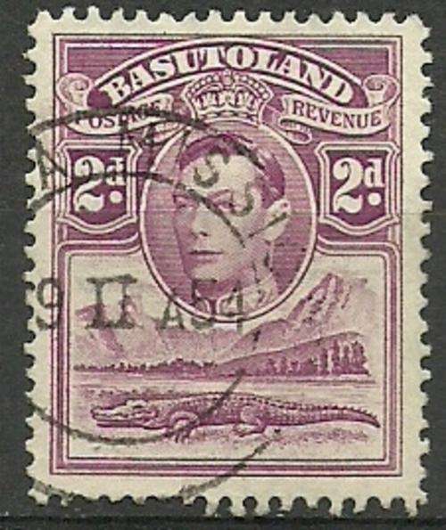 BASUTOLAND 1938  KING GEORGE VI 2D PURPLE + WATERMARKS