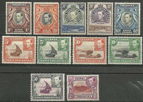 1937 Uganda,Tancanyika & Kenya King george VI  part set stamps in mint condition