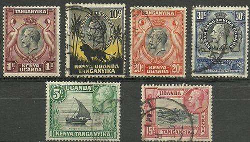 1932 Uganda,Tancanyika & Kenya King george V  part set stamps in exellent used condition