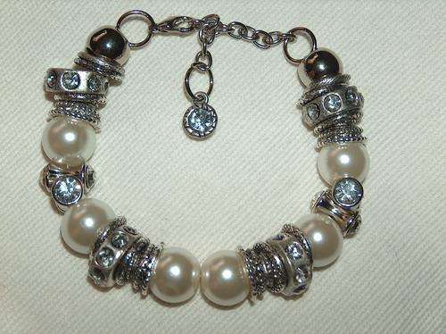 Bling Bling!  Pearl and Crystal Chunky Bracelet