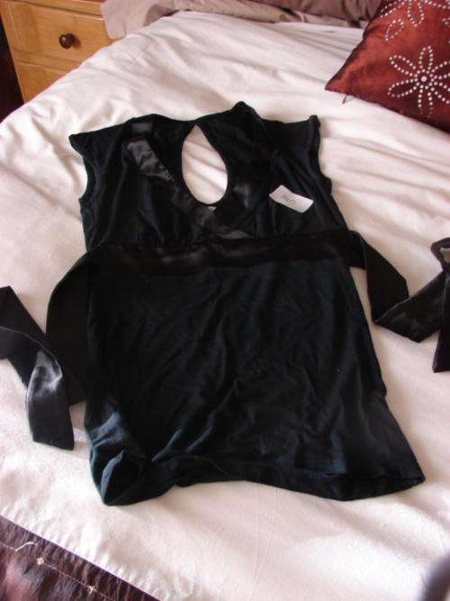 Black Milla top (YDE) Silk detail & tie at back - Size 32