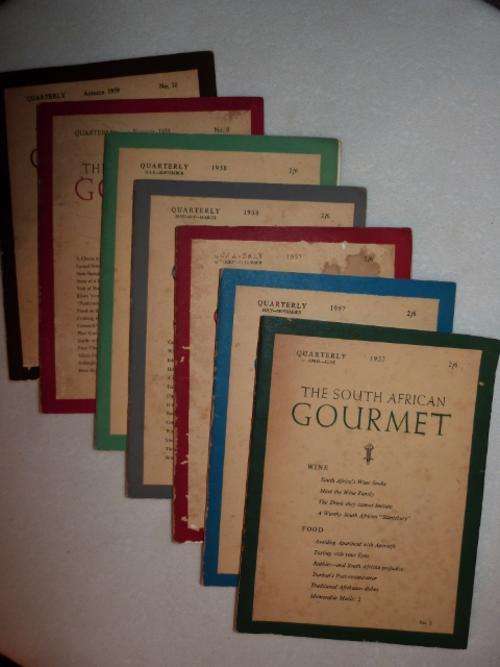 The South African Gourmet. Issues 2,3,4,5,7,9,10. from 2Q 1957 to Autumn 1959