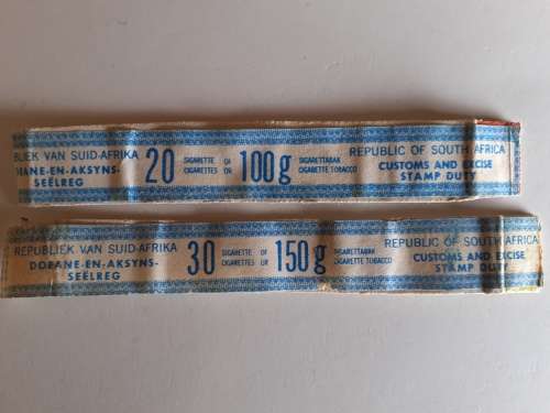 RSA Customs and Excise Stamp Duty on Cigarette Tobacco (Metric weight)