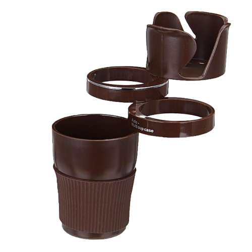 Multi-Cup Car Cup-Holder and Storage - Brown