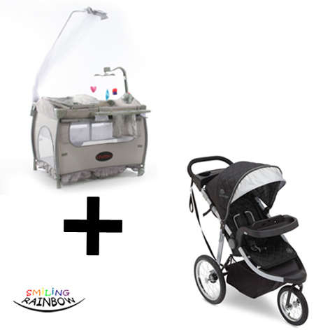 Tiffany Travel Combo | Chelino Tiffany White Dots + Jeep Three Wheeler all-terrain Jogger