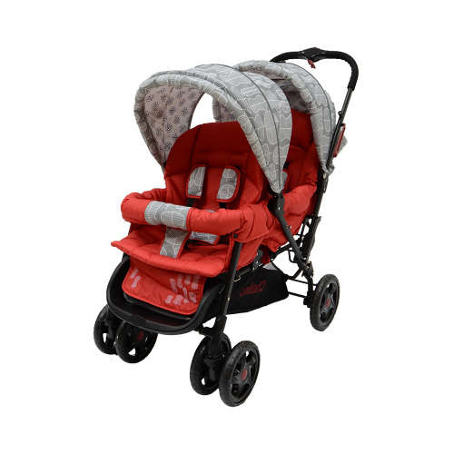 Chelino H802 Tandem Twin Stroller | Red Leaf