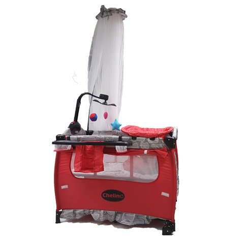 Chelino Tiffany Baby Camp Cot - Red Leaf