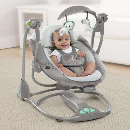 Ingenuity ConvertMe Swing-2-Seat Portable Swing - Orson + Free toy