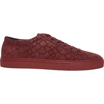 Axel Arigato Burgundy Reptile Effect Sneakers