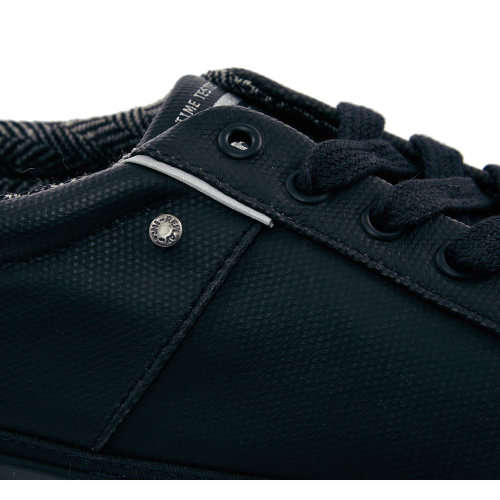 Replay Black Leather Laced Sneakers