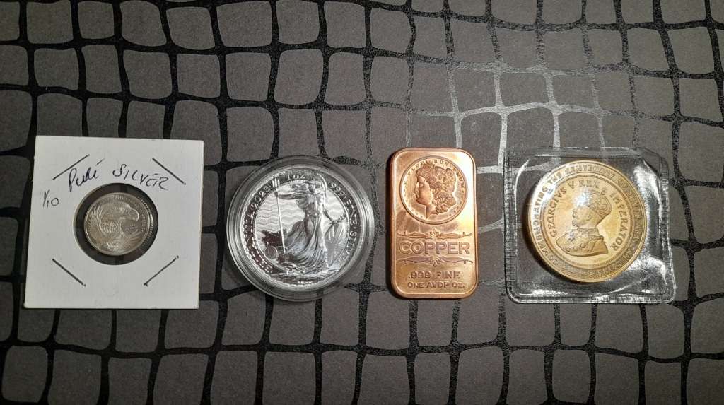 1 bid TAKE ALL, Mixed lot of 24k Foil banknotes, graded coins & precious metals.