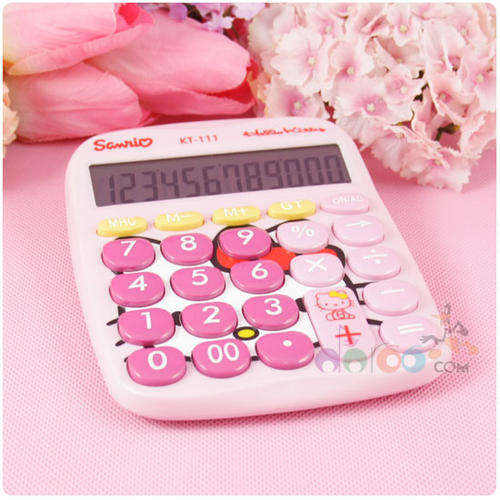 hello kitty calculators   --- 12 digits  solar power
