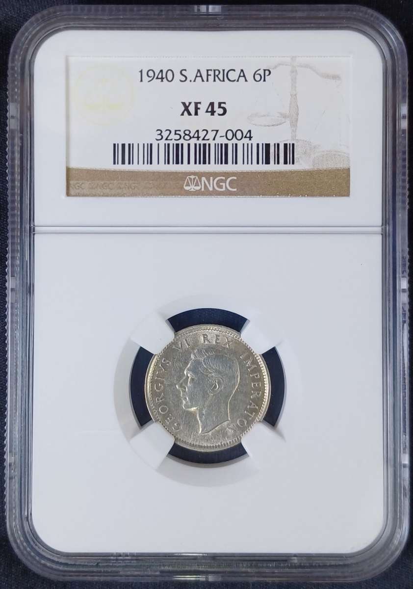 1940 SA 6 Pence * NGC XF45